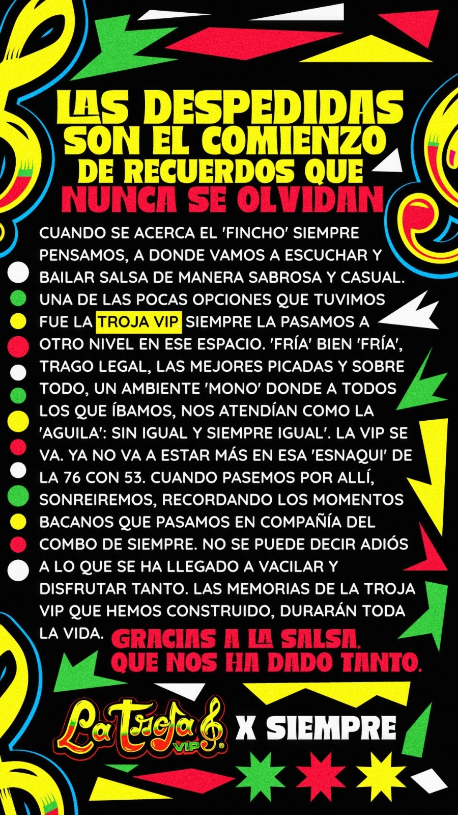 Comunicado Oficial Troja VIP